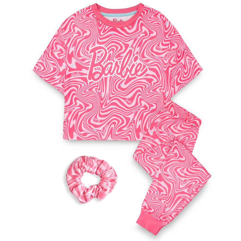 Barbie (5-6 Years) Short Sleeve Long Leg Pyjama Set (Girls Pink)