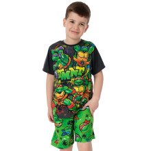 (3-4 Years) Teenage Mutant Ninja Turtles Short Sleeve Short Leg Pyjama Set (Boys Green)