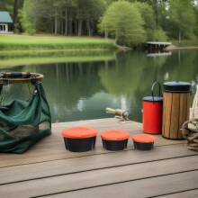 Conjunto de caixa de isca viva laranja-vermelha de 3pcs para pesca com buracos respiráveis plástico portátil