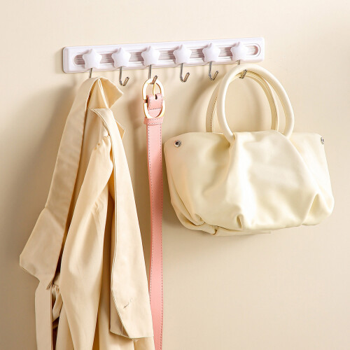 (White) Star Adhesive Hook - No Drill Wall Mount for Bathroom & Kitchen 1