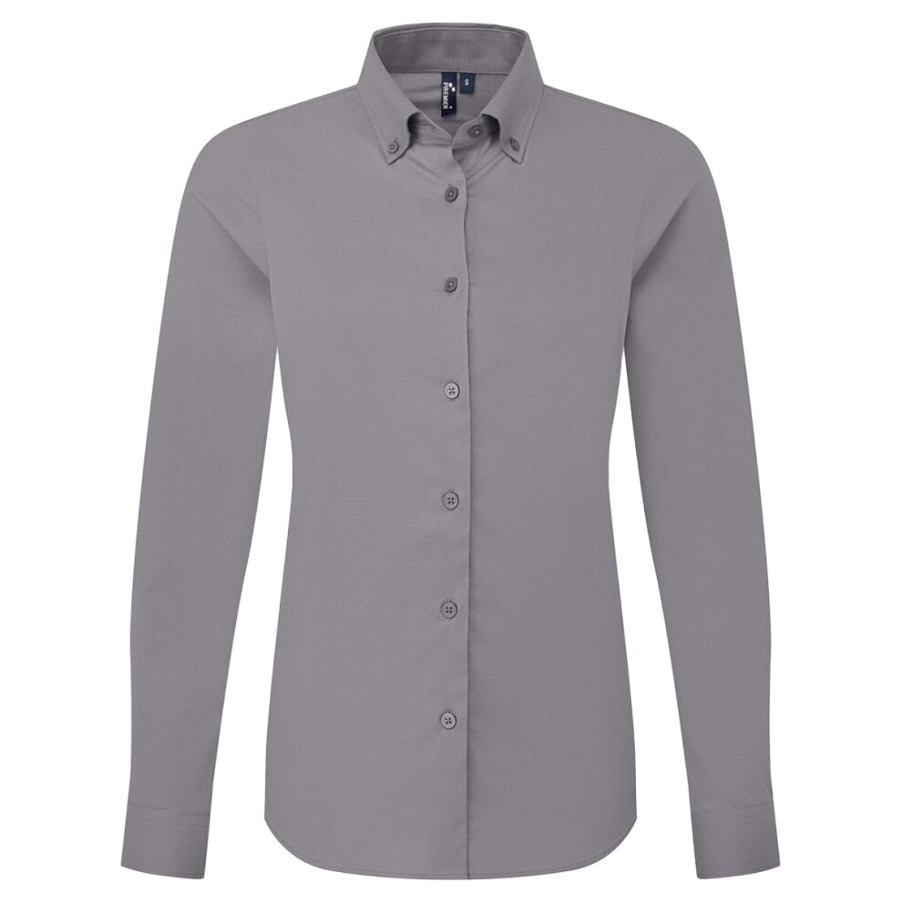 Premier (M, Steel Grey) Womens/Ladies Supreme Oxford Long-Sleeved Shirt