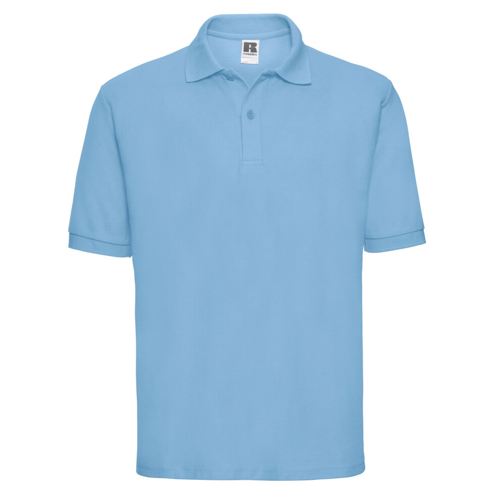 Russell (L, Sky Blue) Mens Polycotton Pique Polo Shirt