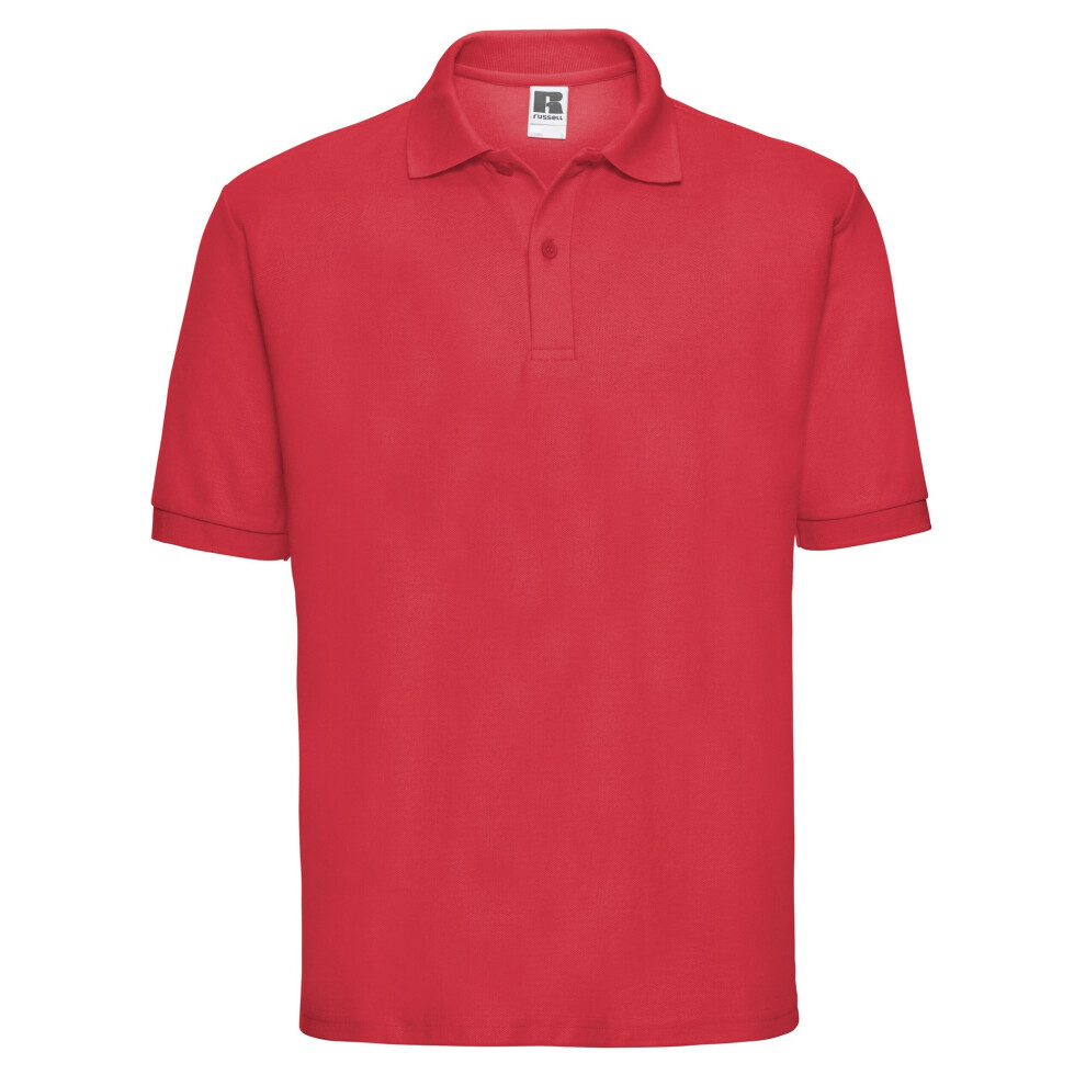 Russell (Xs, Bright Red) Mens Polycotton Pique Polo Shirt