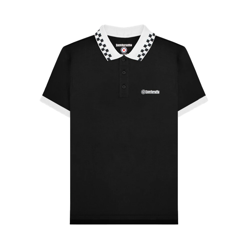 Lambretta (4Xl, Black) Mens Checkered Polo Shirt