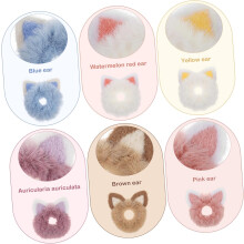 6 PCs peluche gato orelha cabelo scruncchies conjunto macio elástico cabelo gravatas