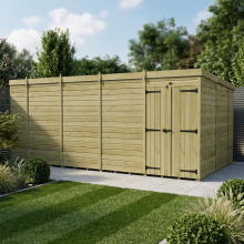 18 x 10 Pent Shed Tanalised (Double Door, No Windows)