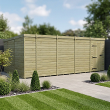 18 x 10 Pent Shed Tanalised (Single Door, No Windows)