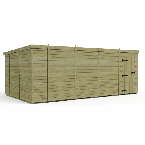 18 x 10 Pent Shed Tanalised (Single Door, No Windows) 1