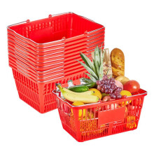Panier de Courses en Plastique PE-Duoku-12 Pièces-Panier Empilable de 21 L-Charge 9 kg-Rouge