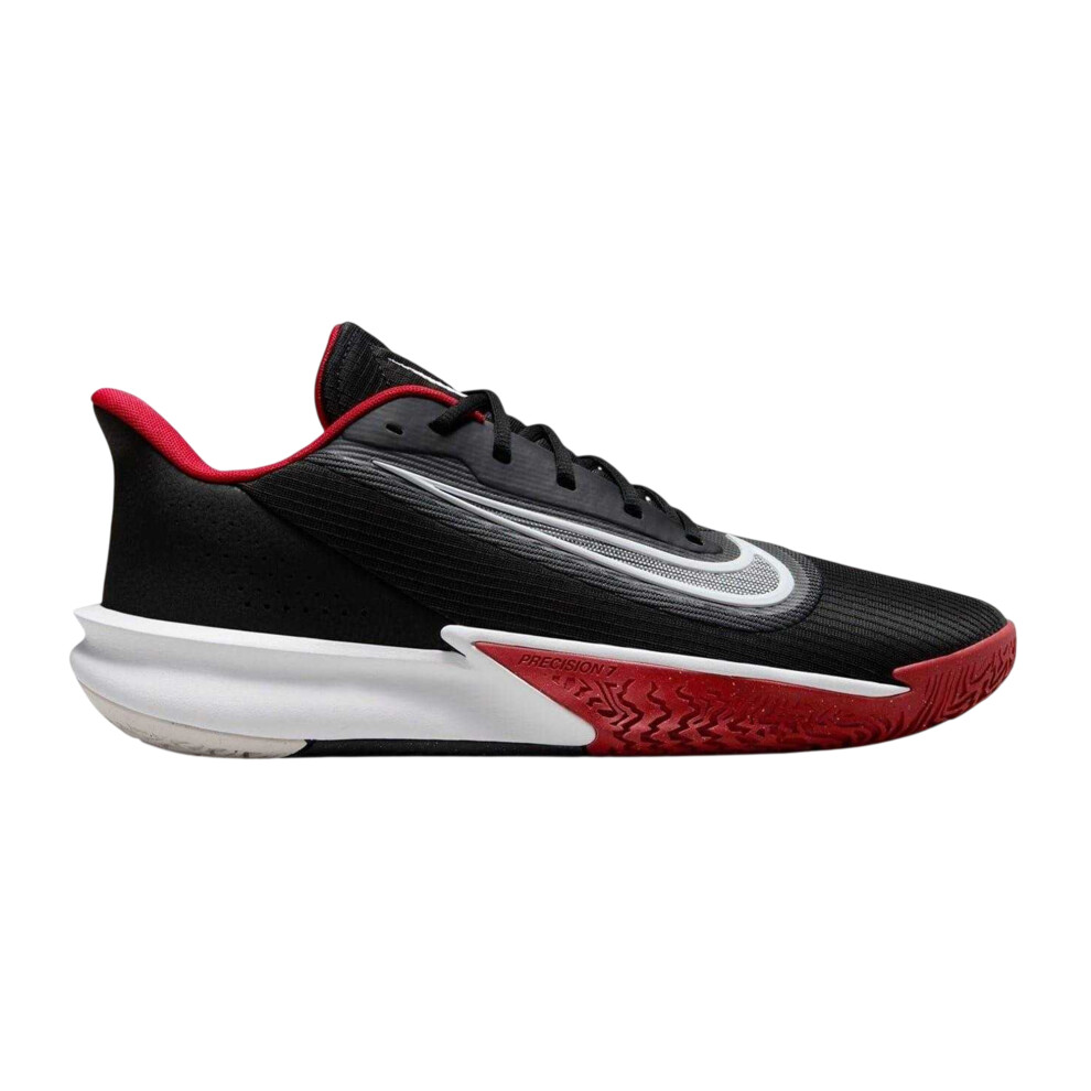 Nike (8.5 Uk, Black/White/Red) Mens Precision Vii Basketball Trainers