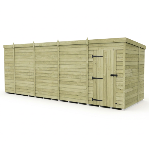 18 x 7 Pent Shed Tanalised (Single Door, No Windows) 1