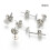 (Silver, 4mm) DIY Stud Earring Bases with Plugs 1