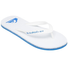 (8 UK, White/Blue) Quiksilver Mens Leather Flip Flops