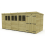 18 x 8 Pent Shed Tanalised (Double Door, With Windows) 2