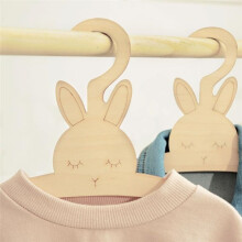 20PCS Cute Wooden Clothes Hanger Wall Hanging Coats Rack Baby Clothings Storage Organizer Wood Display Holder D