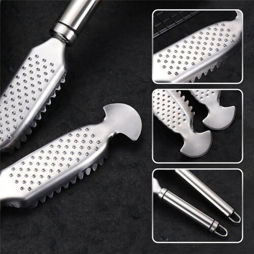 Fish Scale Scraper Tool, Multi-Purpose Fish Scale Cleaning Kit, Fish Scale Remover for Home Market Restaurant