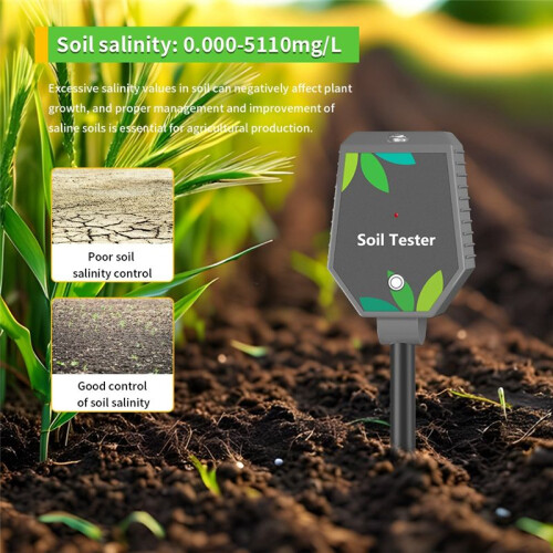 8 in One Multifunction Soil Meter Digital Ph/EC/Light/Moisture/Fertility/Thermometer/Hygrometer Test for Gardening