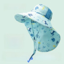 (Blue)Sombrero de sol para niños con tela transpirable y ala ancha para primavera y otoño al aire libre