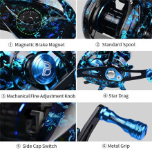 PROBEROS Metal Water Drop Wheel 3+1BB Brake Lure Wheel 7.2:1 Fishing Reel Sea Fishing Reel Fishing Gear Left Hand