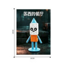 (Style 1)Suzys Restaurant Flat Puzzle Toy With Wooden Material And Anime Design Character