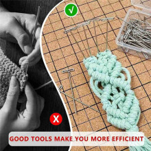 Braiding Board and Pin Set with Holder Double Sided Braiding Board,for Braiding Bracelets,Knotting Rope Macrame Kit