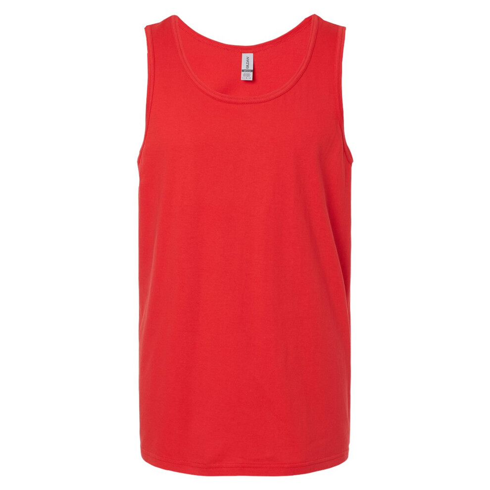 Gildan (Xl, Red) Mens Softstyle Plain Tank Top