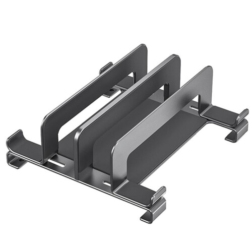 Laptop Stand Holder Adjustable Vertical Desktop Notebook Dock Space-Saving 3 in 1 Computer Stand Gray
