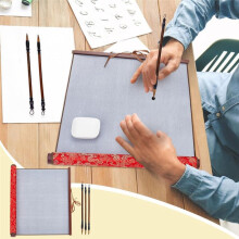 4Pcs No Ink Chinese Calligraphy Practice Set Reusable Water Writing Magic Cloth Scrolls Calligraphy Writing Brushes