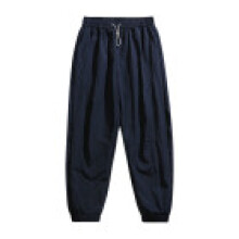 (DarkBlue,L)Calças casuais masculinas de náilon fino verão Acu com bainha algemada e design respirável