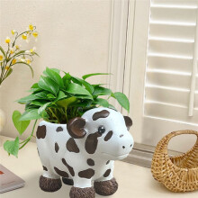Cow Flower Pot Indoor Plant Spot Vase Desktop Resin Flower Pot Dining Room Cabinet Home Decor Gift