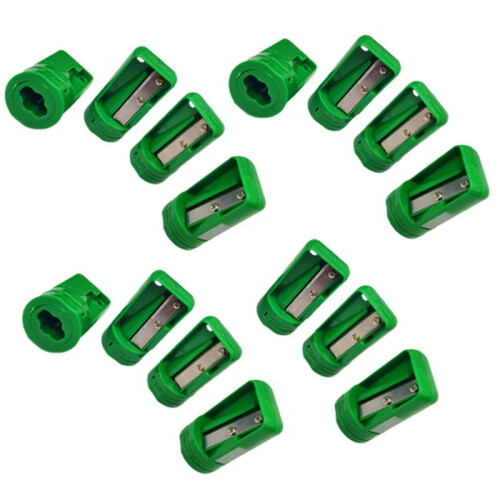15pcs Octagonal Carpenter Pencil Sharpener Square Oval Carpenter Pen Manual Sharpener Green