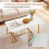 Couchtisch, Marmoroptik, 90 cm, Metallgestell, Weißgold 5