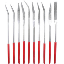 10PCS Diamond File Set-3x140mm Curved Shaped Needle Files for Precision Metalworking, Woodworking, Jewelry, and Crafting