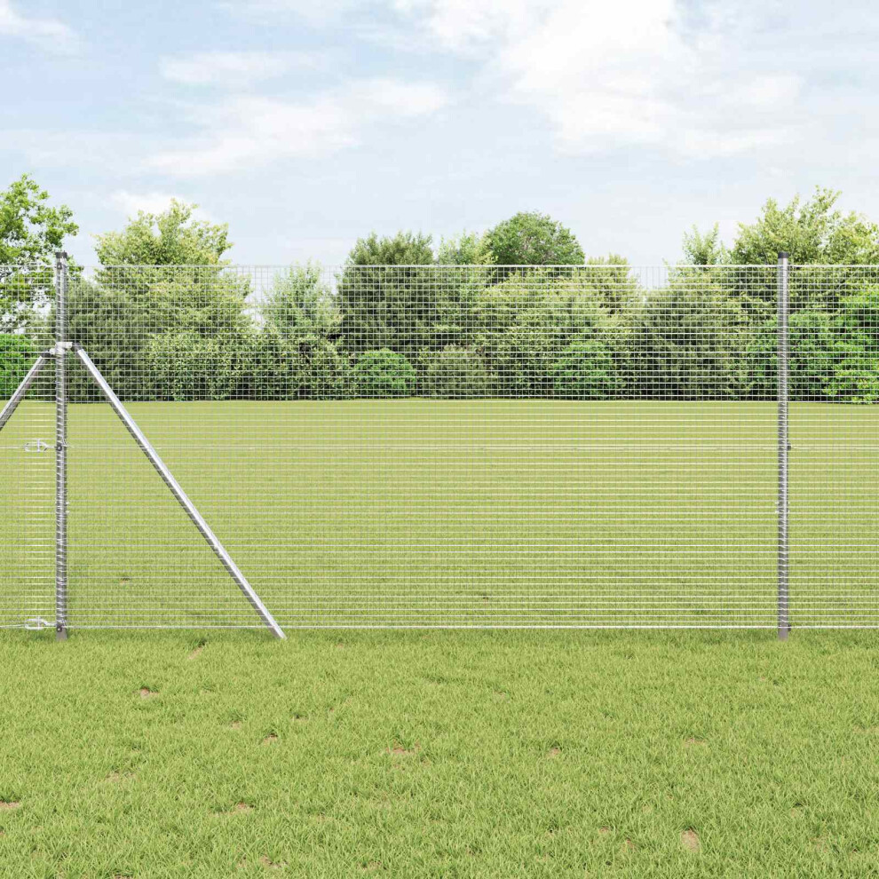 Vidaxl Welded Wire Fence 2500 X 120 Cm Silver