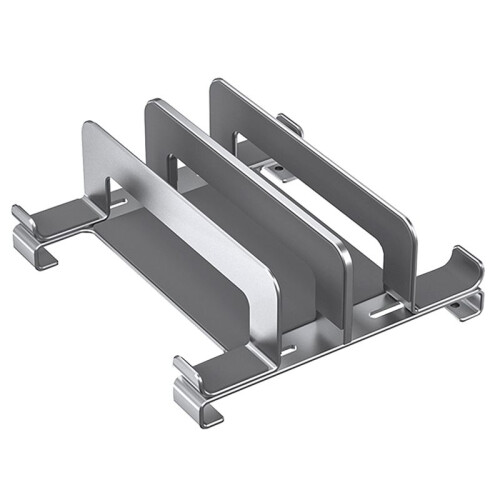 Laptop Stand Holder Adjustable Vertical Desktop Notebook Dock Space-Saving 3 in 1 Computer Stand Silver