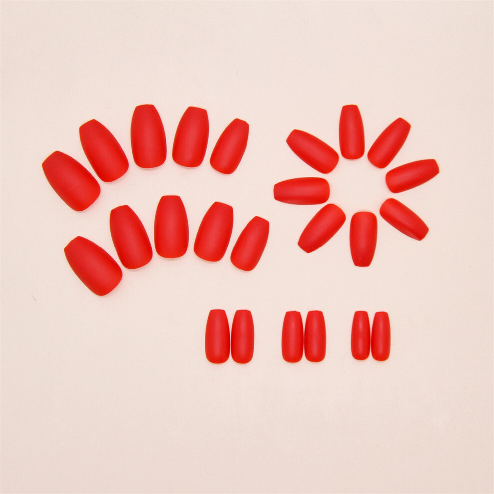 Zhouq-Outdoors Velvet Rose 24Pcs Matte False Nails