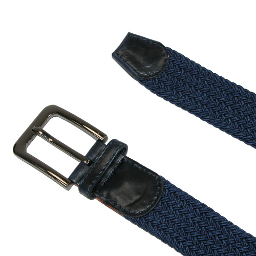 CTM Men's Braided Stretch Belt Silver Buckle Adjustable Elastic 1