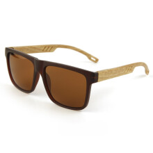 (1pcs, Braun) Öko-schicke quadratische Sonnenbrille mit Holzakzent - UV400-Schutz, mehrere Farboptionen