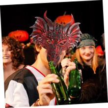 Mască de Halloween Dragon Cosplay Mască cu jumătate de față PU Animal cu curea