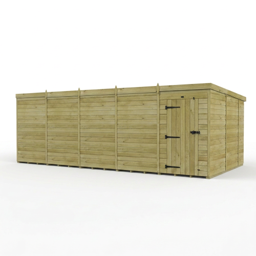20 x 10 Pent Shed Tanalised (Single Door, No Windows) 1