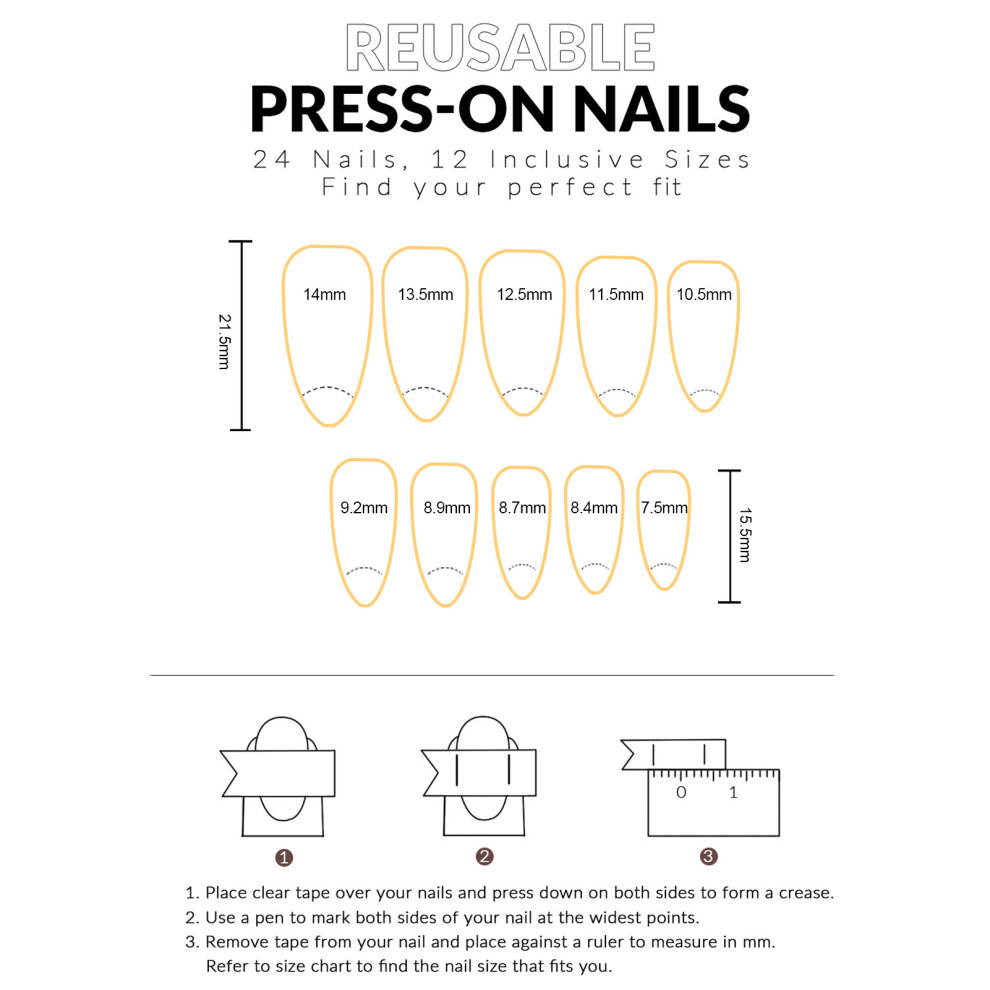 Dachuang Beauty 24Pcs Almond Press-On Nails, French Tip, Party & Daily Wear
