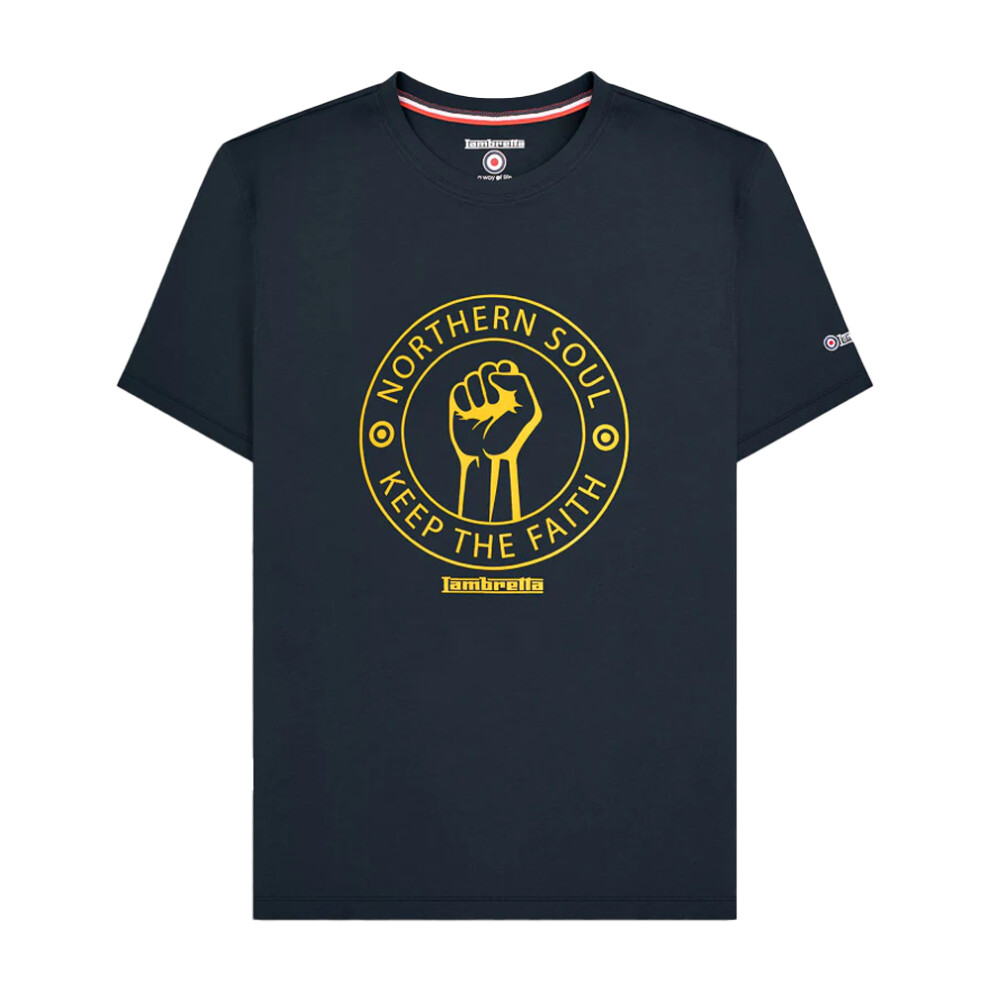 Lambretta (Xxl, Navy/Gold) Mens Northern Soul T-Shirt