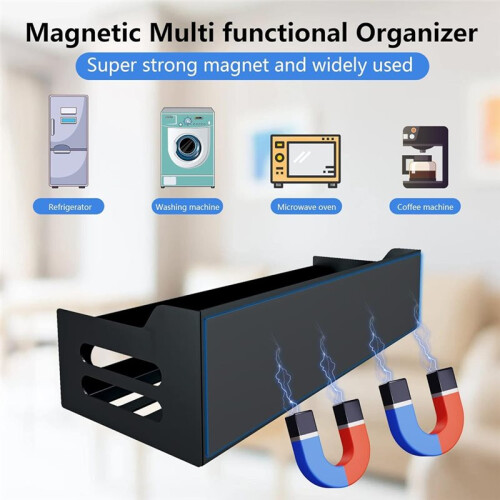 2 Pack Multipurpose Strong Magnetic Spice Rack for Refrigerator, Heavy-Duty Fridge Shelf 2