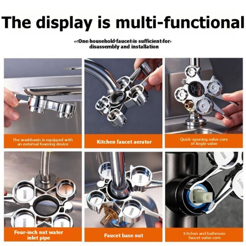 12-in-1 Multi-Function Faucet Aerator Wrench Tool Kit, Plumbing Repair Wrench with 4 Replaceable Aerators 1