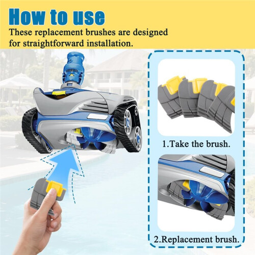 Spazzola Cyclonica A 2 Pezzi per Pulitori di Piscina Compatibile con MX8 Elite, MX6 Elite e Altro 1