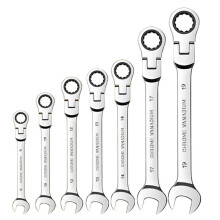 7PCS Ratcheting Wrench Set, Standard Metric Combination Ratchet Wrenches Set for Car Repair and Household Repair