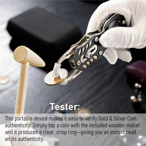 Kit Tester di Monete - Pinger Portatile per Test di Risonanza di Monete D'Oro e D'Argento e Verifica Delle Dimensioni 1