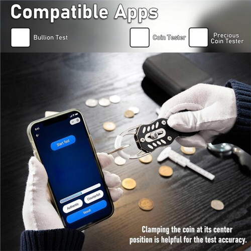 Kit Tester di Monete - Pinger Portatile per Test di Risonanza di Monete D'Oro e D'Argento e Verifica Delle Dimensioni 2