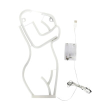 Lady Neon Signs, Led Night Light Wall Art Men Cave Decor Silhouette Lights USB/Batteries Powered for Bedroom Bar Hotel