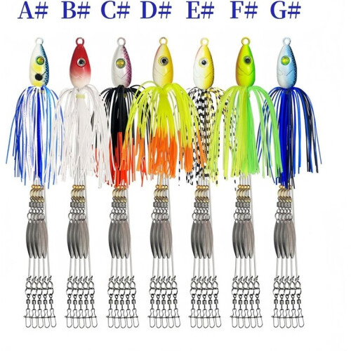 7 Stück Alabama Rig Angelköder Regenschirm-Angelrig-Kits Spinner Weichköder Barsch Hecht Köder 2